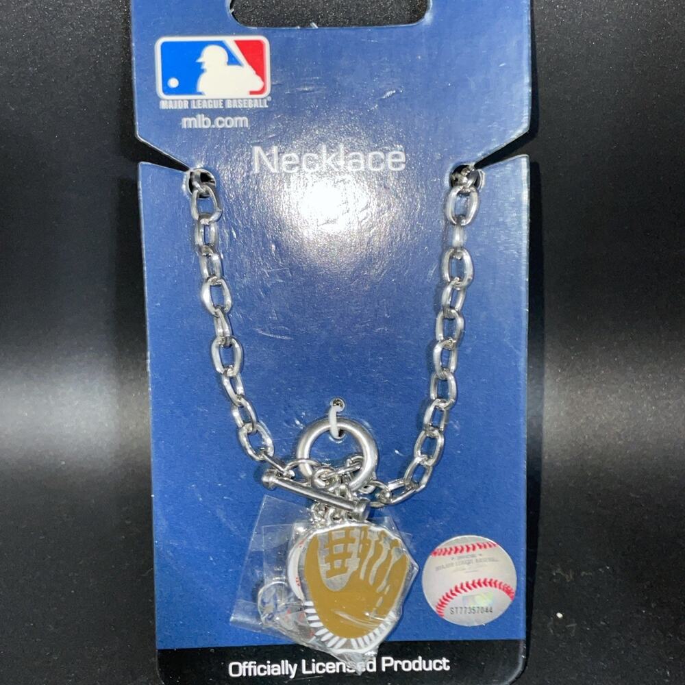 Los Angeles Dodgers Charm Necklace MLB Toggle Chain Logo Baseball NOS